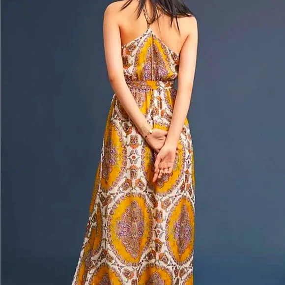 NEW! ANTHROPOLOGIE XL Akemi + Kin Medallion Maxi Dress - Picture 3 of 5